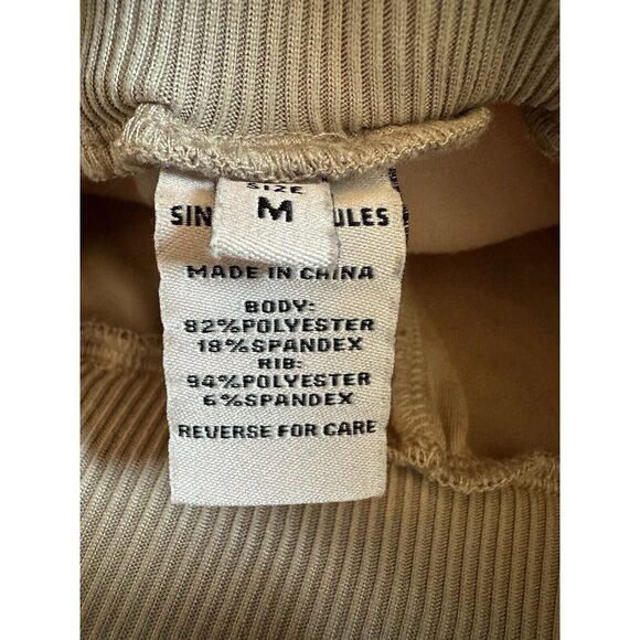 Sincerely Jules Medium Soft Silky Cargo Jogger Pants Legging Cream Tan Pockets - Picture 5 of 8